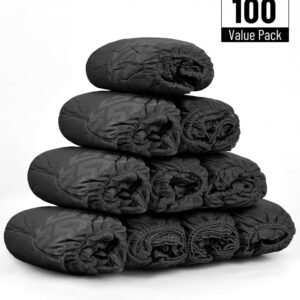 Diamondback 100 Pack Shoe Covers Disposable Non-Slip (Black)