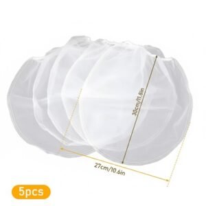 Diamondback Paint Strainer Bags 1 Gallon Paint Filter Bag White Fine Mesh Disposable Bag Bucket Strainer with Elastic Drawstring Top Opening for Paint Gardening, 5 Pack