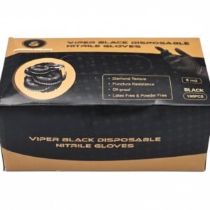 Diamondback Viper Black Heavy Duty 8 Mil Nitrile Gloves (Large, Case of 100)